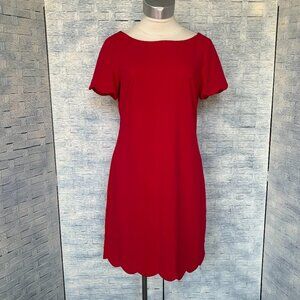 AK‎ ANNE KLEIN Sheath Dress Boat Neck Zipper Closure Red sz S